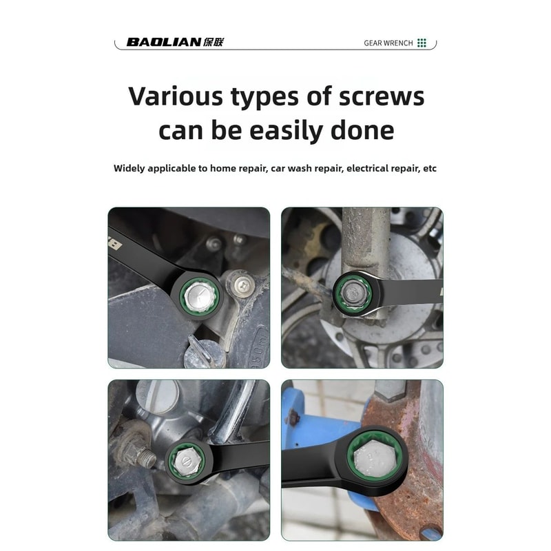 BAOLIAN Dual Directional Fast Plum Blossom Ratchet Wrench IndustrialGrade DualUse Opening Tool 14