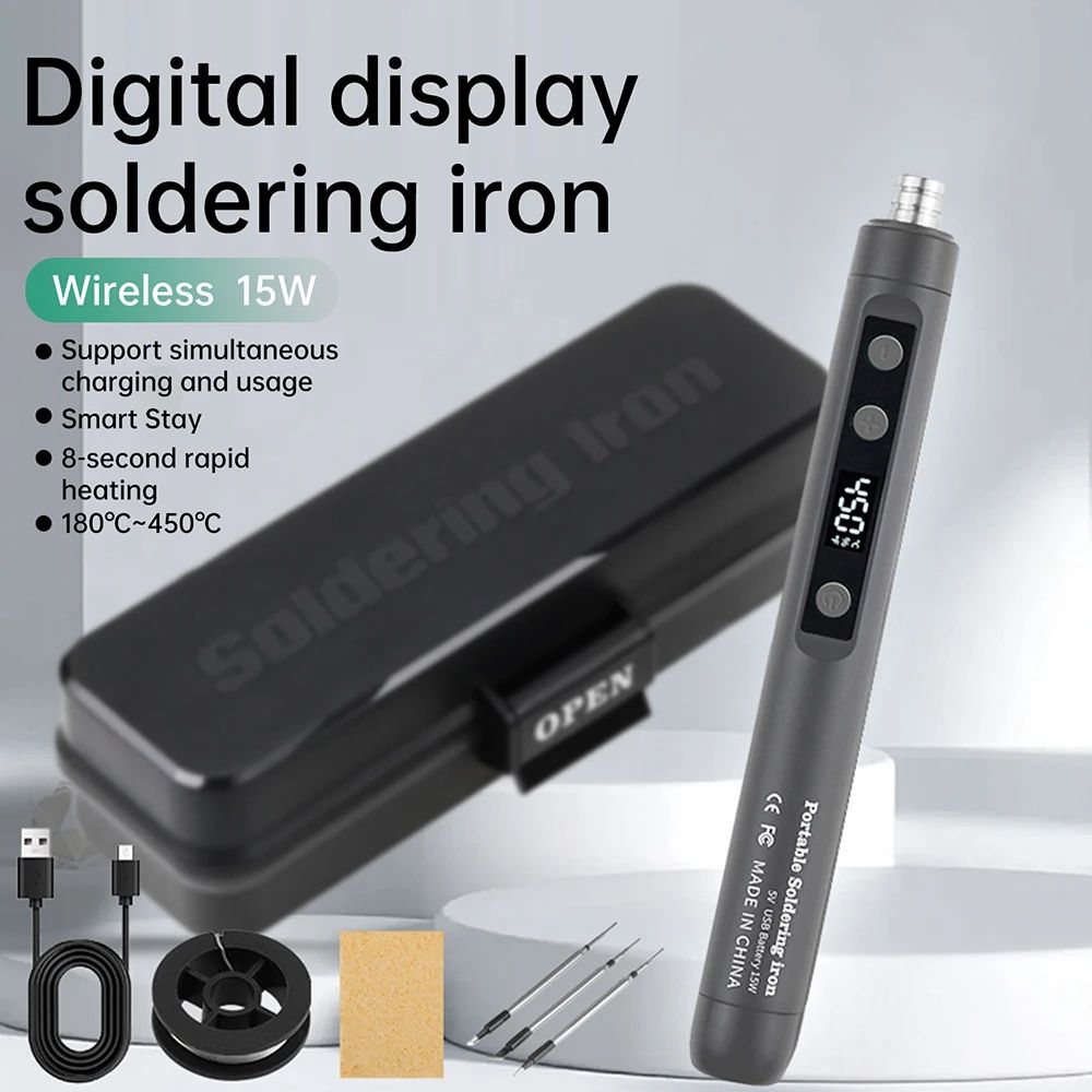 5V 15W USB Intelligent Electric Soldering Iron With Adjustable Temperature Fast Heating Portable W 0