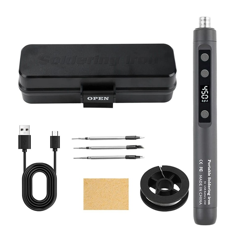 5V 15W USB Intelligent Electric Soldering Iron With Adjustable Temperature Fast Heating Portable W 9