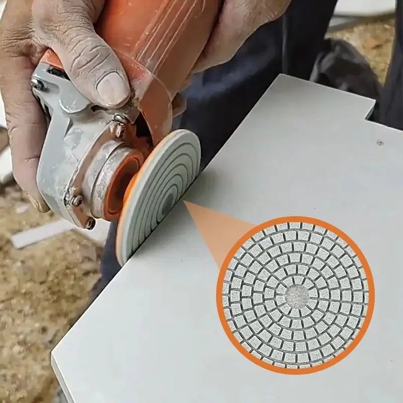 80mm Ceramic Tile Trimming Polishing Disc Dry Polishing Wheel For Marble Quartz Stone Edge Grind 0