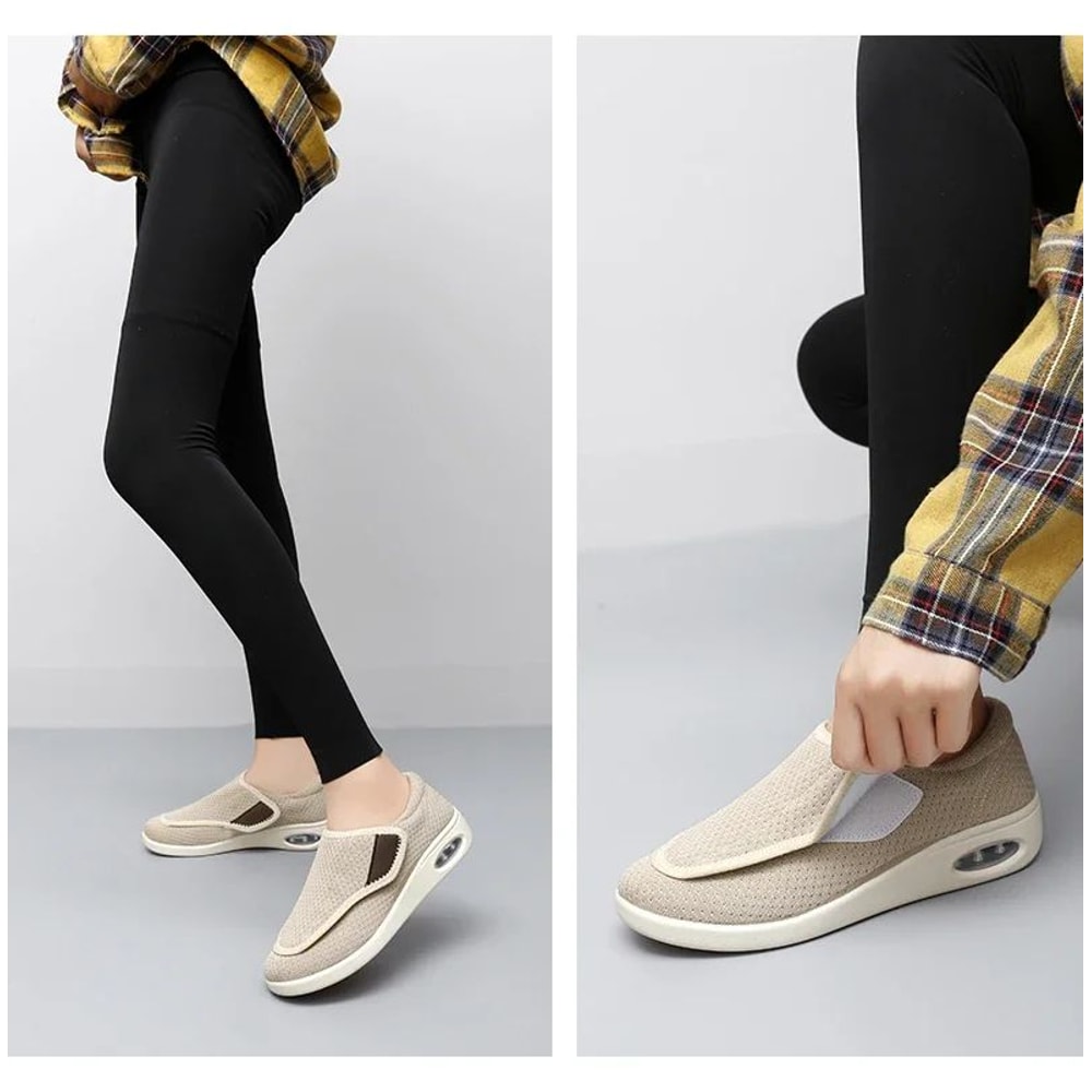 Casual Orthopedic WideFit Walking Shoes Soft Adjustable Comfort Shoes For Swollen Feet Diabetic S 14