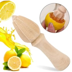 wooden citrus reamer – manual lemon & orange hand juicer, portable mini fruit squeezer kitchen gadget