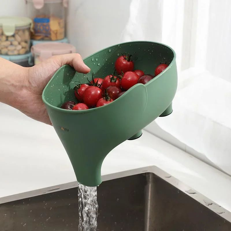 ElephantShaped Kitchen Sink Filter Basket DryWet Separation Drain Strainer Hanging Vegetable Wash 2