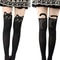Women Cute Black Cat Printed Knee High Socks Warm Soft Over The Knee Romantic Cat Themed Socks 0