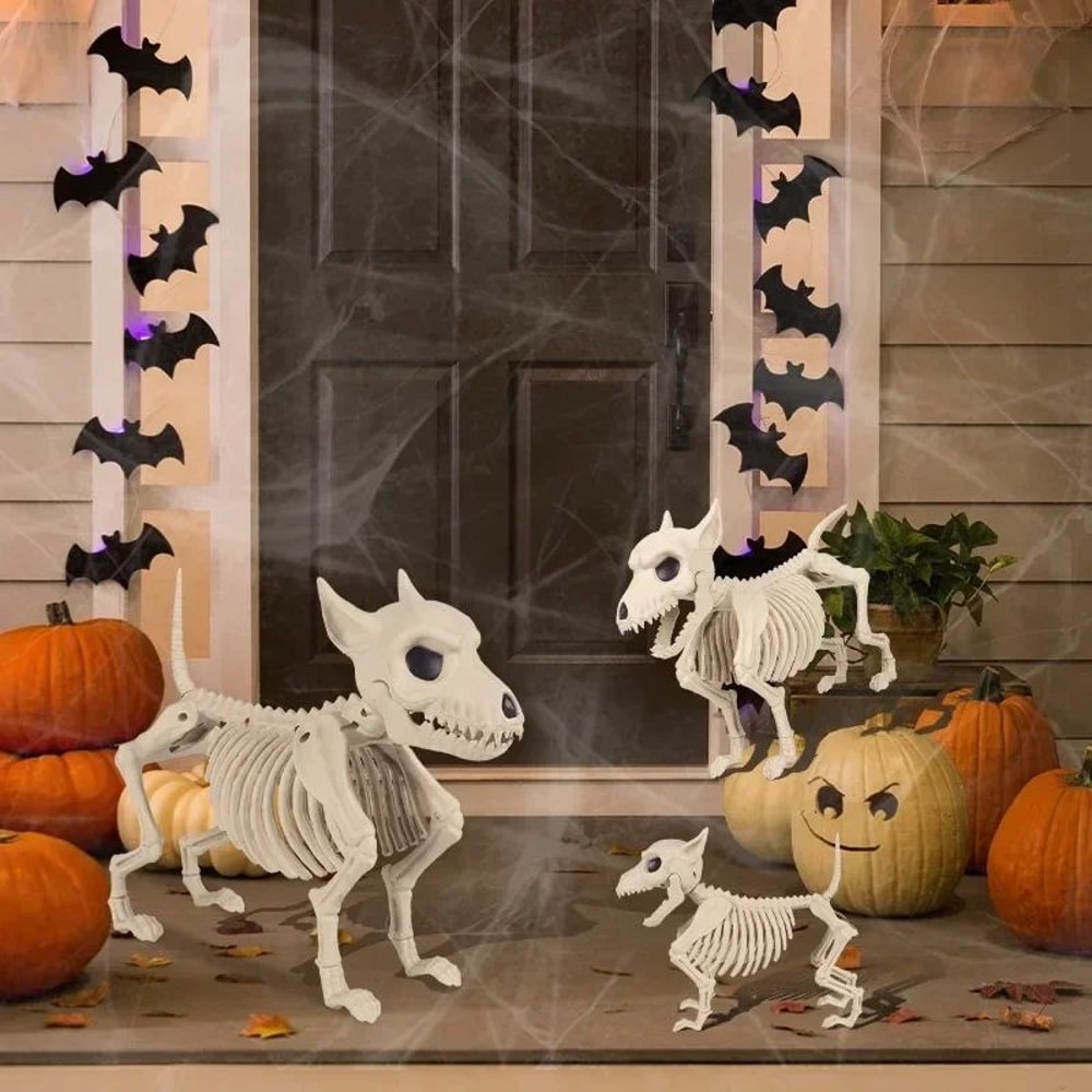 Halloween Little Wolf Skeleton Decoration Creative IndoorOutdoor Animal Skeleton Home Garden Orna 2