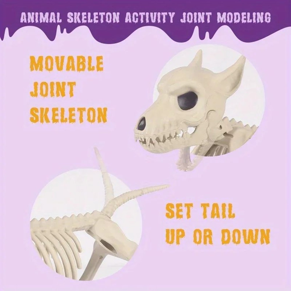 Halloween Little Wolf Skeleton Decoration Creative IndoorOutdoor Animal Skeleton Home Garden Orna 3