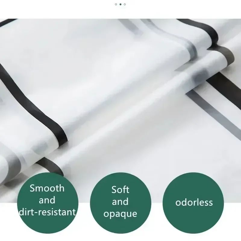 Waterproof Bathroom Shower Curtain Modern Geometric Plaid Pattern Translucent Decorative Curtain 5