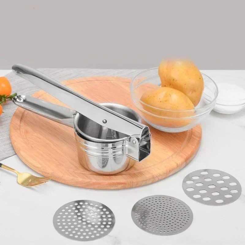 Stainless Steel Potato Ricer Masher Press Fruit Vegetable Puree Squeezer For Smooth Mash And Jui 5