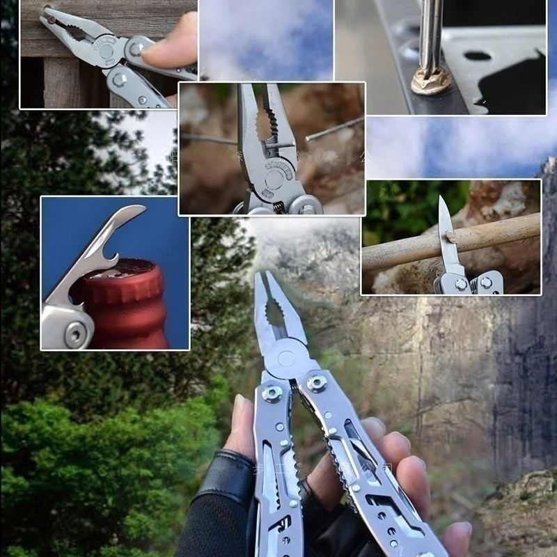 15in1 MultiTool Folding Pliers Creative Outdoor Camping Survival Tool With Nylon Carry Bag 3