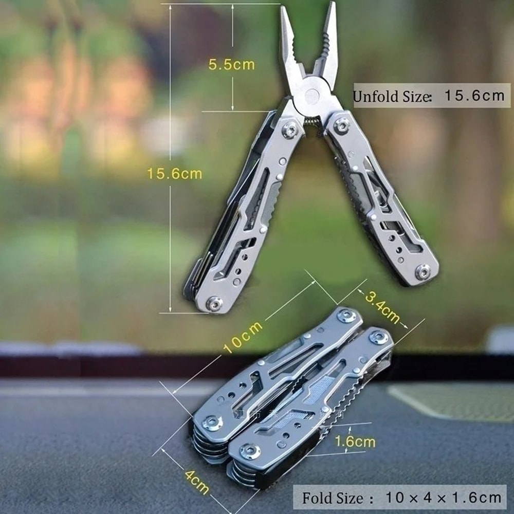 15in1 MultiTool Folding Pliers Creative Outdoor Camping Survival Tool With Nylon Carry Bag 11