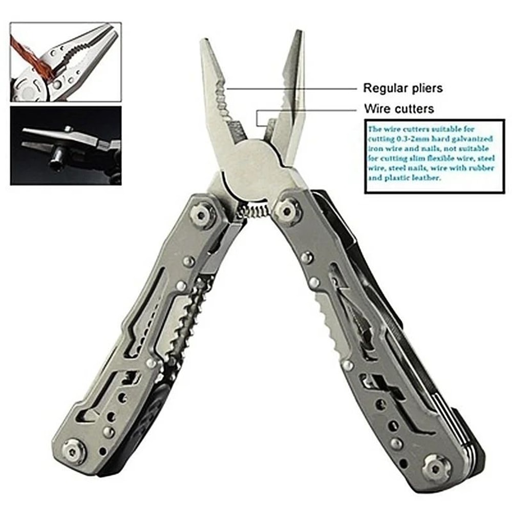 15in1 MultiTool Folding Pliers Creative Outdoor Camping Survival Tool With Nylon Carry Bag 18