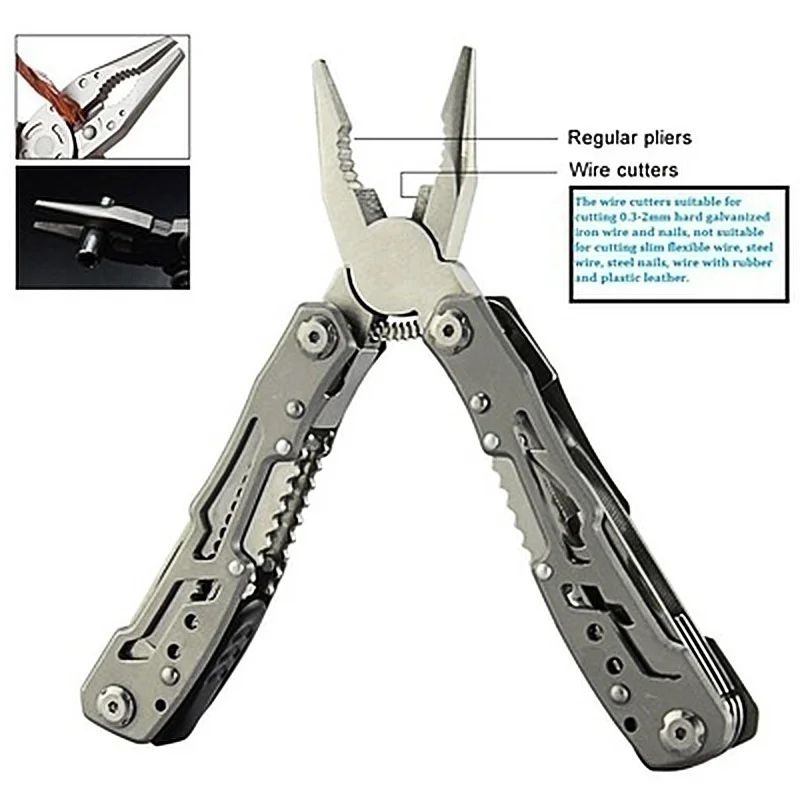 15in1 MultiTool Folding Pliers Creative Outdoor Camping Survival Tool With Nylon Carry Bag 18