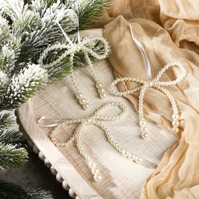 12Piece Elegant Christmas Tree Bow Set Twist Tie Bows For Wreaths Gift Wrapping Holiday Decoratio 2