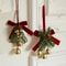 Christmas Hanging Decor Set Velvet Bows Jingle Bells Pinecone Ornaments For Trees Fireplaces Hol 0