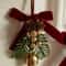 Christmas Hanging Decor Set Velvet Bows Jingle Bells Pinecone Ornaments For Trees Fireplaces Hol 1