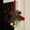 Christmas Hanging Decor Set Velvet Bows Jingle Bells Pinecone Ornaments For Trees Fireplaces Hol 2