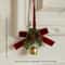 Christmas Hanging Decor Set Velvet Bows Jingle Bells Pinecone Ornaments For Trees Fireplaces Hol 4