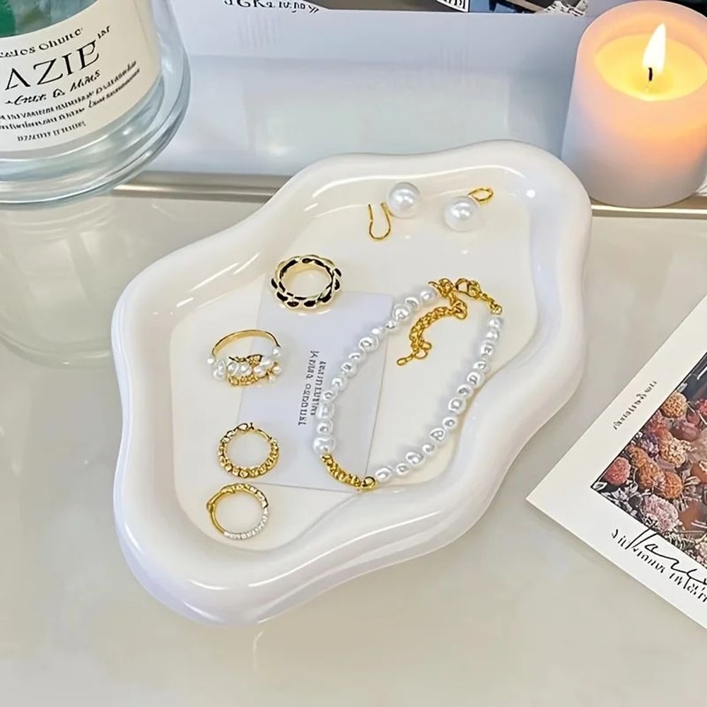 CloudShaped Jewelry Tray Decorative Storage Plate For Earrings Bracelets Necklaces Ideal Home Dec 2