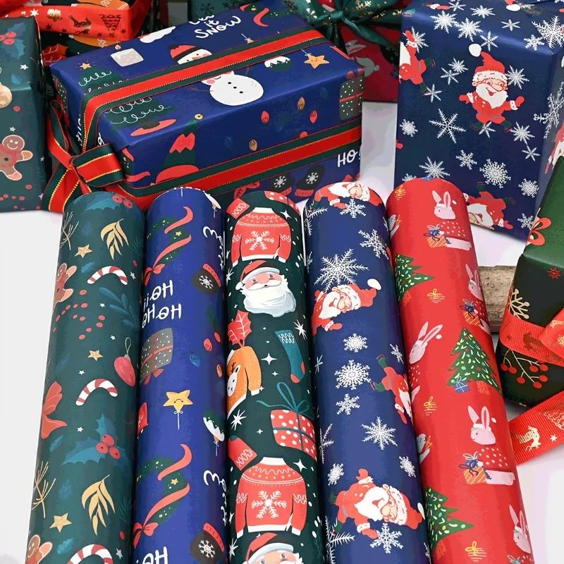ExtraLong Christmas Wrapping Paper Sheets 70 49 Cm Gift Wrap Sets For Holiday Gifts Party Decorat 2