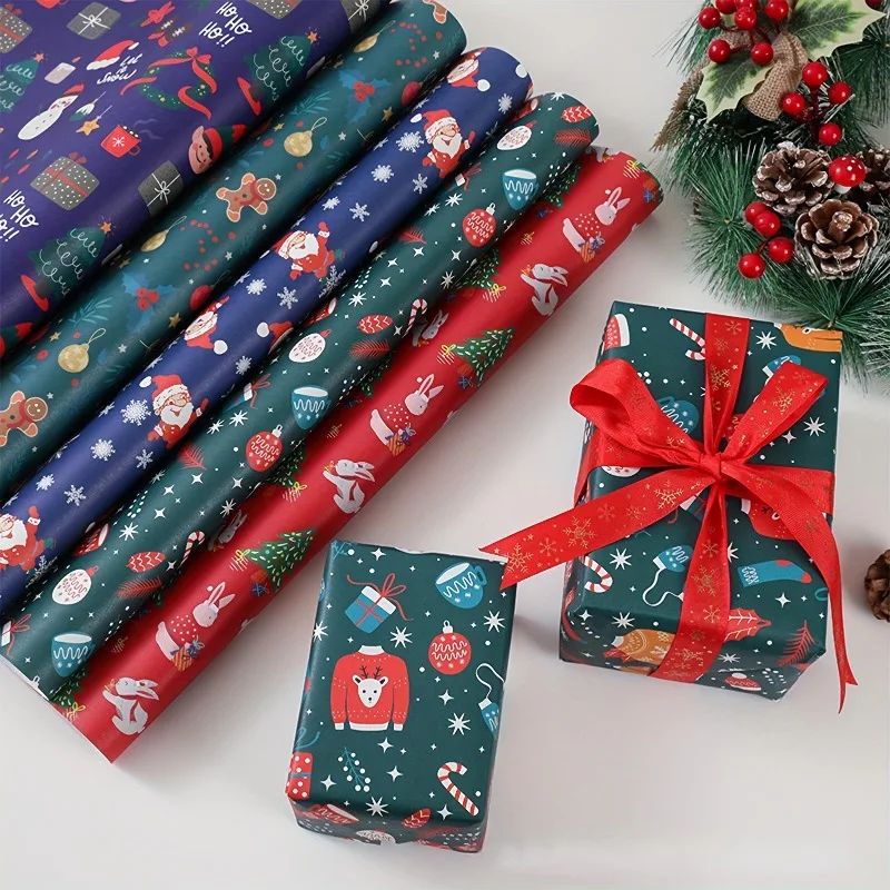 ExtraLong Christmas Wrapping Paper Sheets 70 49 Cm Gift Wrap Sets For Holiday Gifts Party Decorat 3
