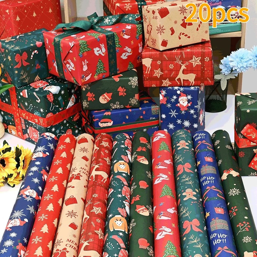 ExtraLong Christmas Wrapping Paper Sheets 70 49 Cm Gift Wrap Sets For Holiday Gifts Party Decorat 20