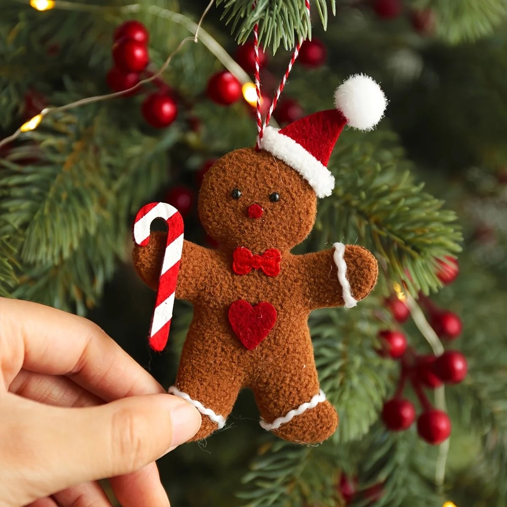 3Piece Christmas Gingerbread Man Hanging Ornaments Festive Tree Pendants For Holiday Decor New Ye 0