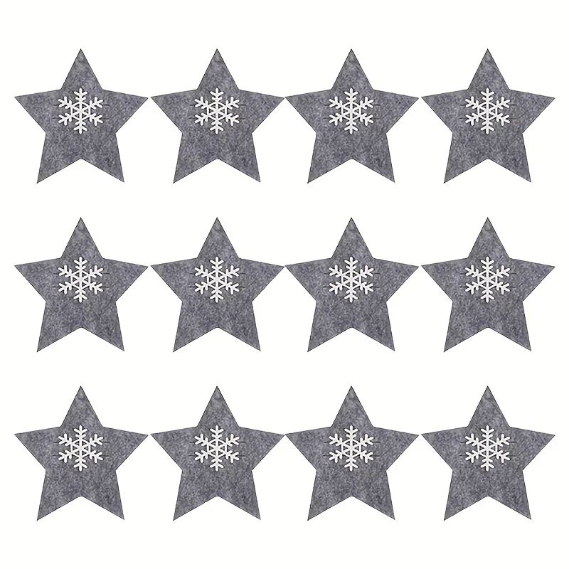 12Piece Christmas Star Placemat Set Snowflake Knife Fork Holders For Holiday Table Decorations P 6