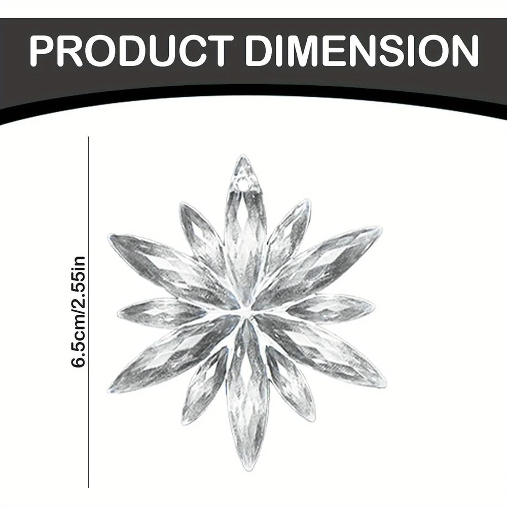 White Snowflake Christmas Decoration Pendants 15 Or 30 Transparent Crystal Snowflake Ornaments For 2