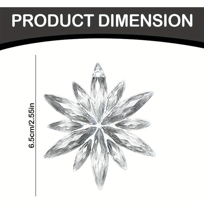 White Snowflake Christmas Decoration Pendants 15 Or 30 Transparent Crystal Snowflake Ornaments For 2