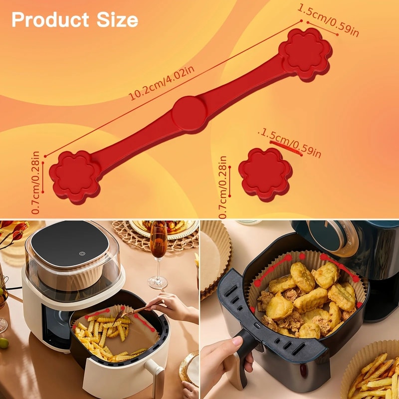 Silicone Air Fryer Handle Magnets 2 Sets Small Flower Design Safety Fix For RedHandle Air Fryers S 2
