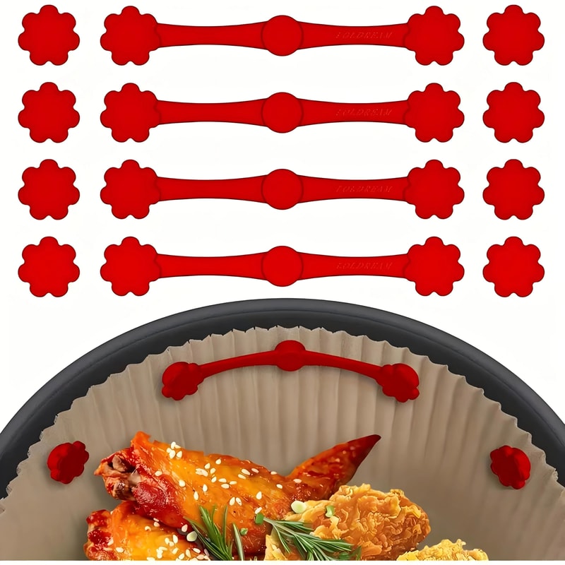 Silicone Air Fryer Handle Magnets 2 Sets Small Flower Design Safety Fix For RedHandle Air Fryers S 3
