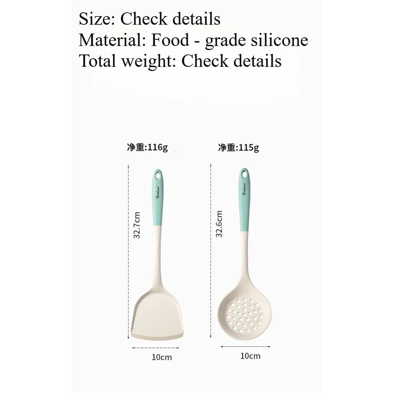 Modern Silicone Handle Kitchenware Spatula Colander Minimalist NonStick Cooking Baking Tools 6