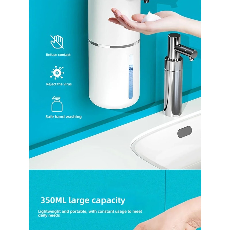 Automatic Touchless Foaming Soap Dispenser 350ml USB Rechargeable Electric Dispenser With 4Level A 7