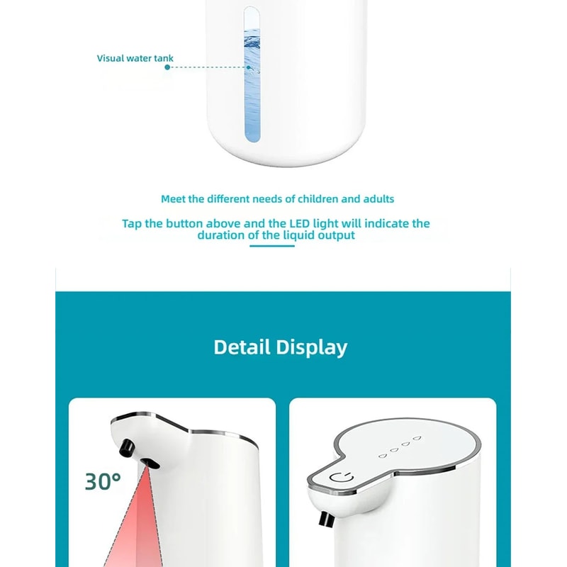 Automatic Touchless Foaming Soap Dispenser 350ml USB Rechargeable Electric Dispenser With 4Level A 11