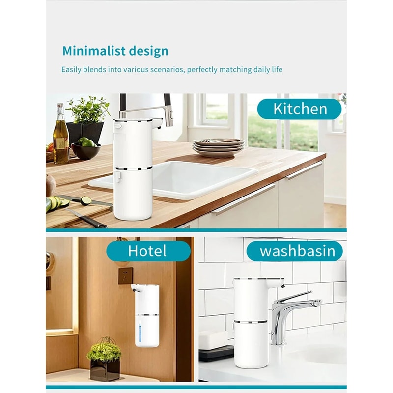 Automatic Touchless Foaming Soap Dispenser 350ml USB Rechargeable Electric Dispenser With 4Level A 14