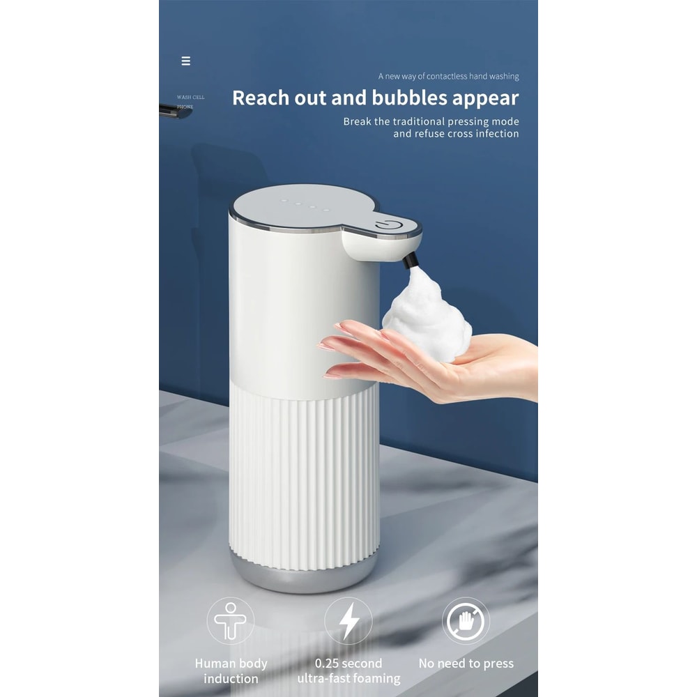 Automatic Touchless Foaming Soap Dispenser 350ml USB Rechargeable Electric Dispenser With 4Level A 17