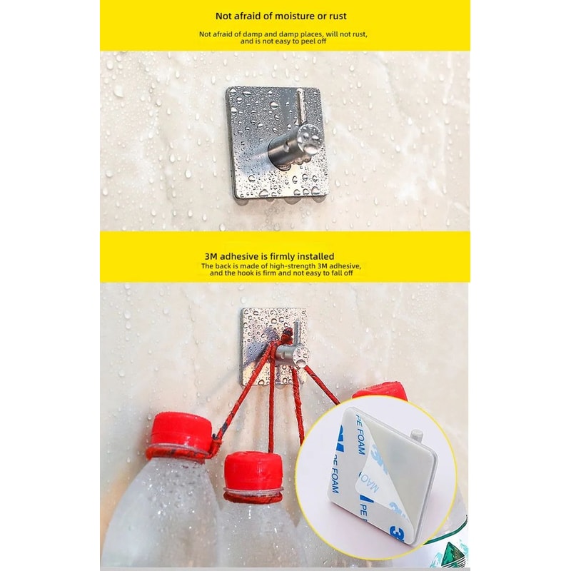 Stainless Steel Antirust Wall Hooks SelfAdhesive Towel Clothes Rack For Home Kitchen Bathroom St 7