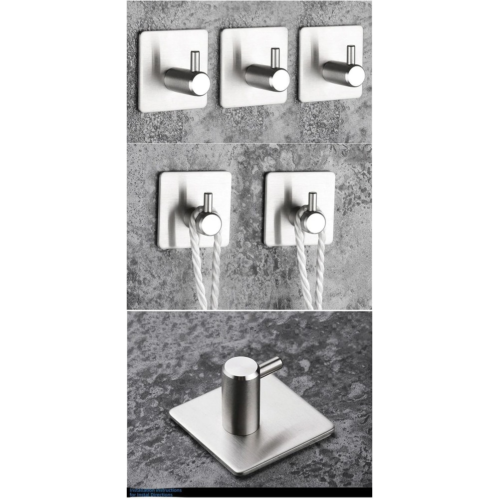 Stainless Steel Antirust Wall Hooks SelfAdhesive Towel Clothes Rack For Home Kitchen Bathroom St 8