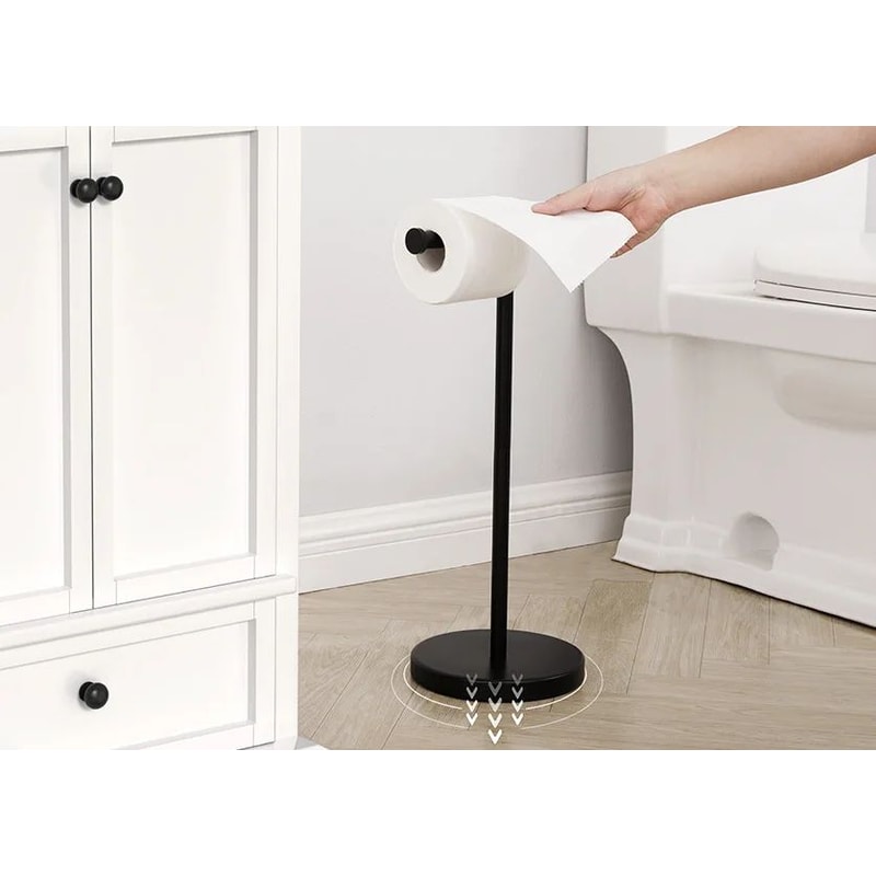 Stainless Steel FloorMounted Paper Towel Toilet Paper Holder Single Pole Bathroom Kitchen Standi 6