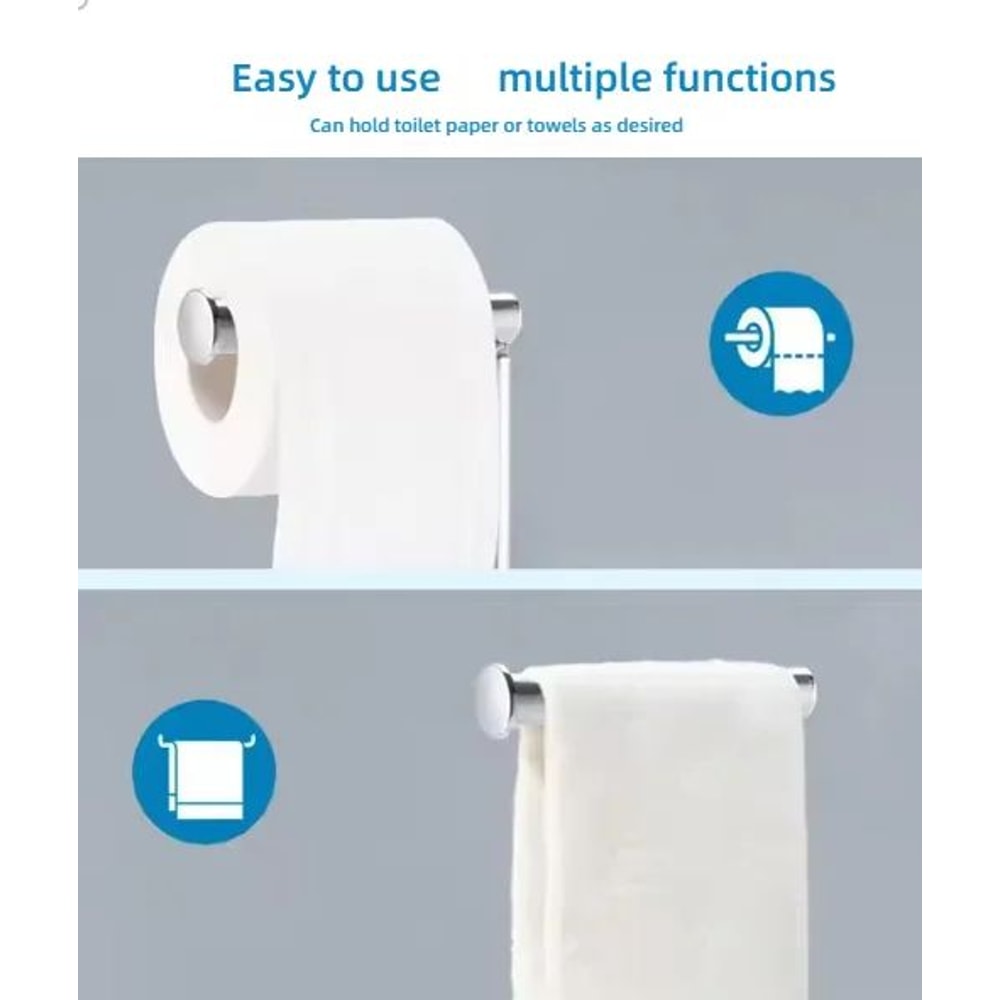 Stainless Steel FloorMounted Paper Towel Toilet Paper Holder Single Pole Bathroom Kitchen Standi 8