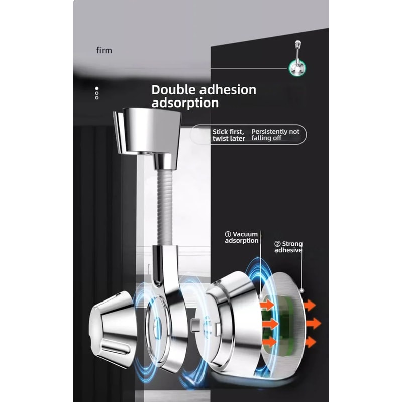 Adjustable Suction Cup Shower Head Holder PunchFree Handheld Shower Bracket With MultiAngle Rotati 9