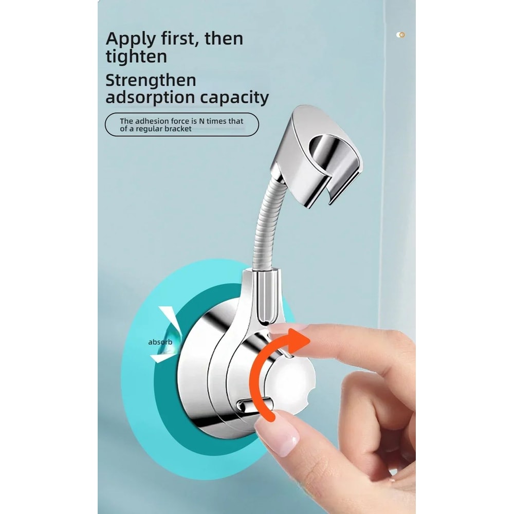 Adjustable Suction Cup Shower Head Holder PunchFree Handheld Shower Bracket With MultiAngle Rotati 10