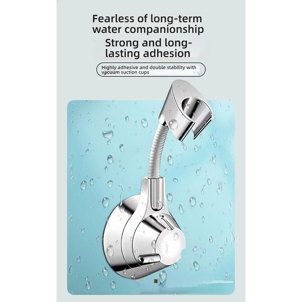 Adjustable Suction Cup Shower Head Holder PunchFree Handheld Shower Bracket With MultiAngle Rotati 12