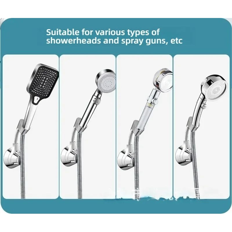 Adjustable Suction Cup Shower Head Holder PunchFree Handheld Shower Bracket With MultiAngle Rotati 16