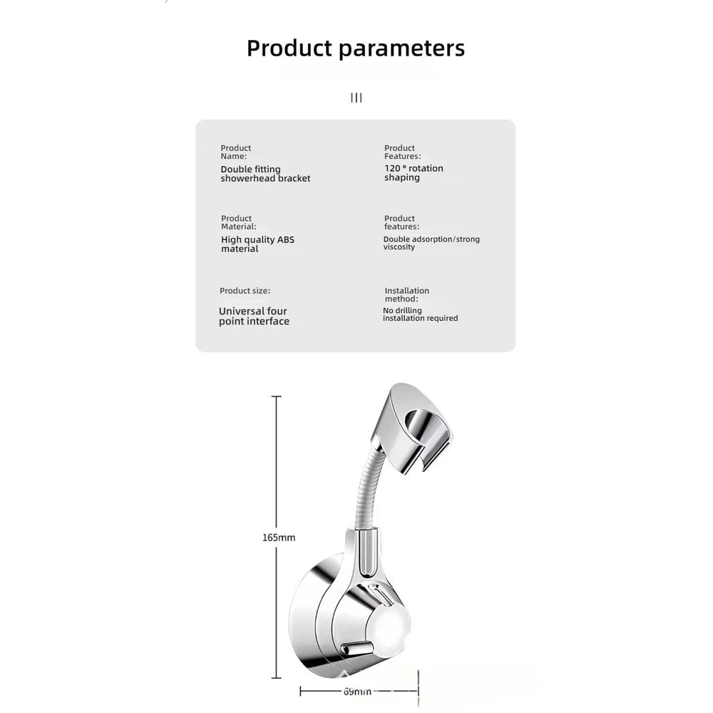 Adjustable Suction Cup Shower Head Holder PunchFree Handheld Shower Bracket With MultiAngle Rotati 17