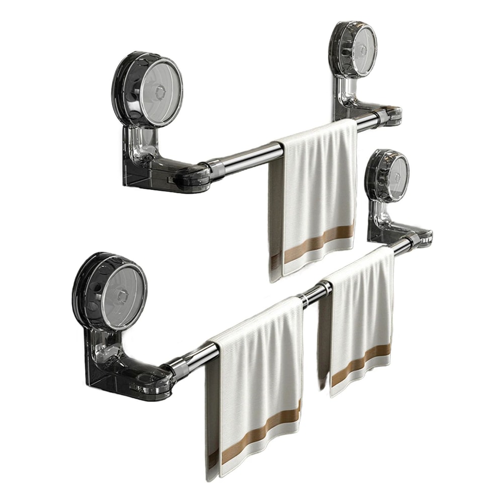 Retractable Suction Cup Towel Bar 3060cm 50100cm Adjustable NonPerforated WallMounted Single Rod 7