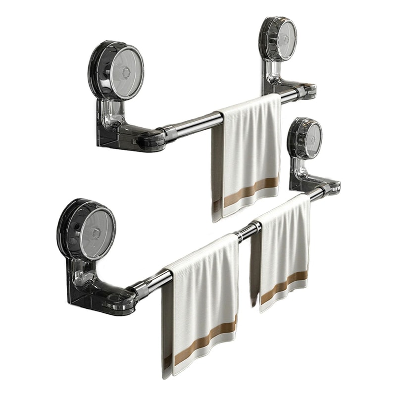 Retractable Suction Cup Towel Bar 3060cm 50100cm Adjustable NonPerforated WallMounted Single Rod 7