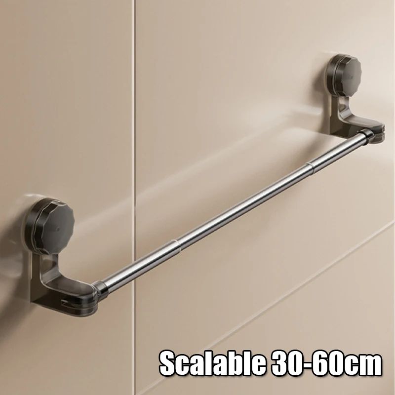Retractable Suction Cup Towel Bar 3060cm 50100cm Adjustable NonPerforated WallMounted Single Rod 10