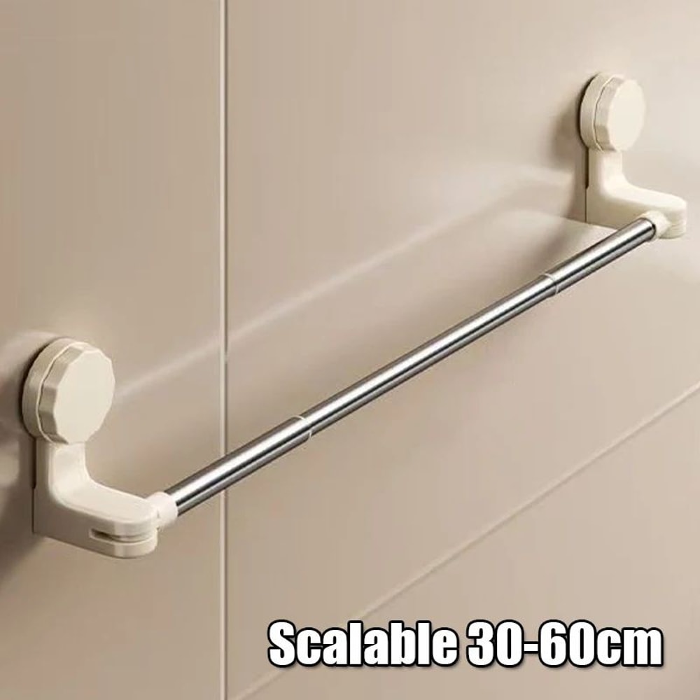 Retractable Suction Cup Towel Bar 3060cm 50100cm Adjustable NonPerforated WallMounted Single Rod 12