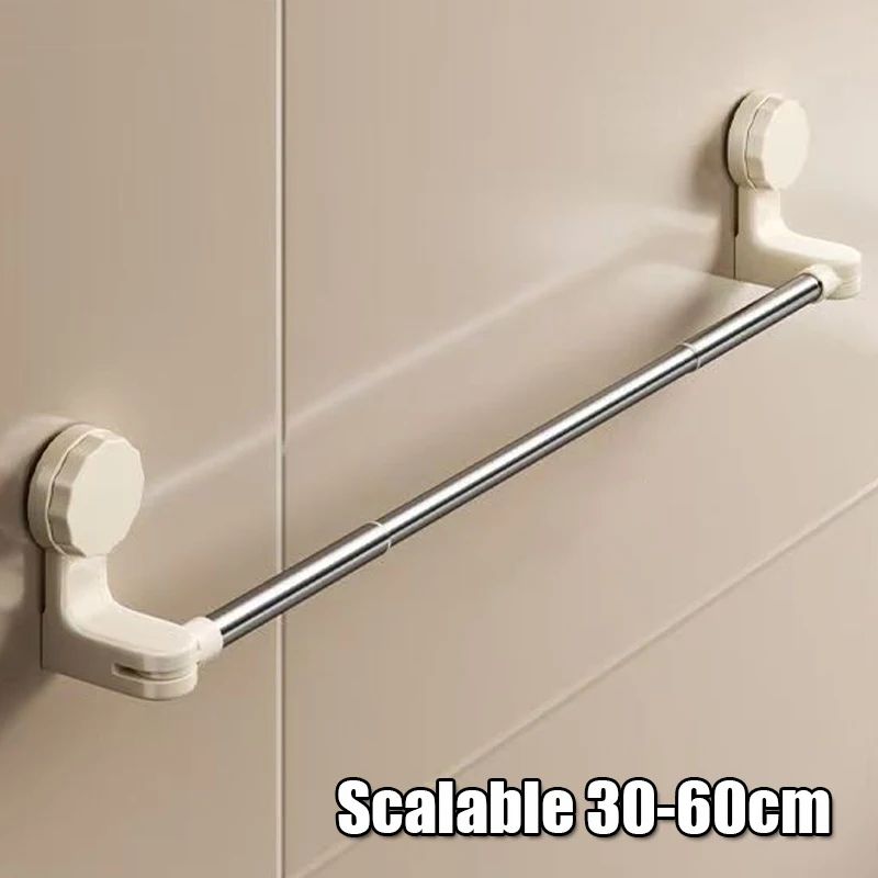 Retractable Suction Cup Towel Bar 3060cm 50100cm Adjustable NonPerforated WallMounted Single Rod 12